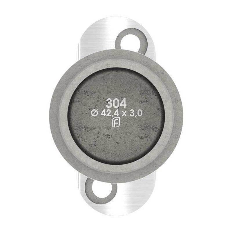 Handlaufstütze für Rohr 42,4 x 3,0mm, Halteplatte: 42,4mm