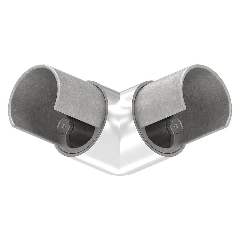 Corner connector for LED slotted tube 42.4mm, AISI304