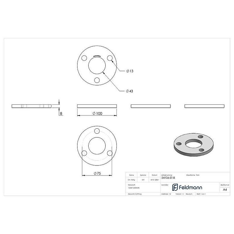 Anchor plate 100x8mm