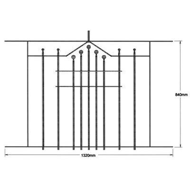 Remplissage de garde corps court, 1300x840mm