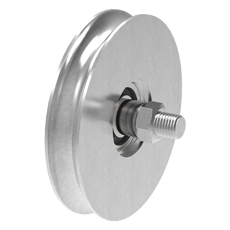 Galet pour porte coulissante avec rainure ronde