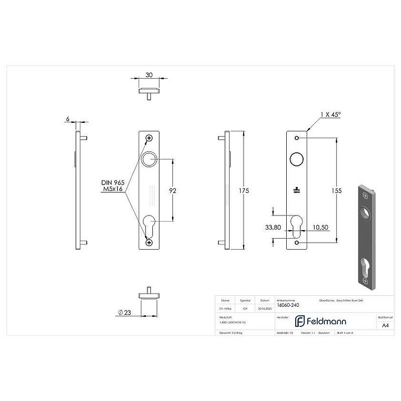 Langschild, V2A
