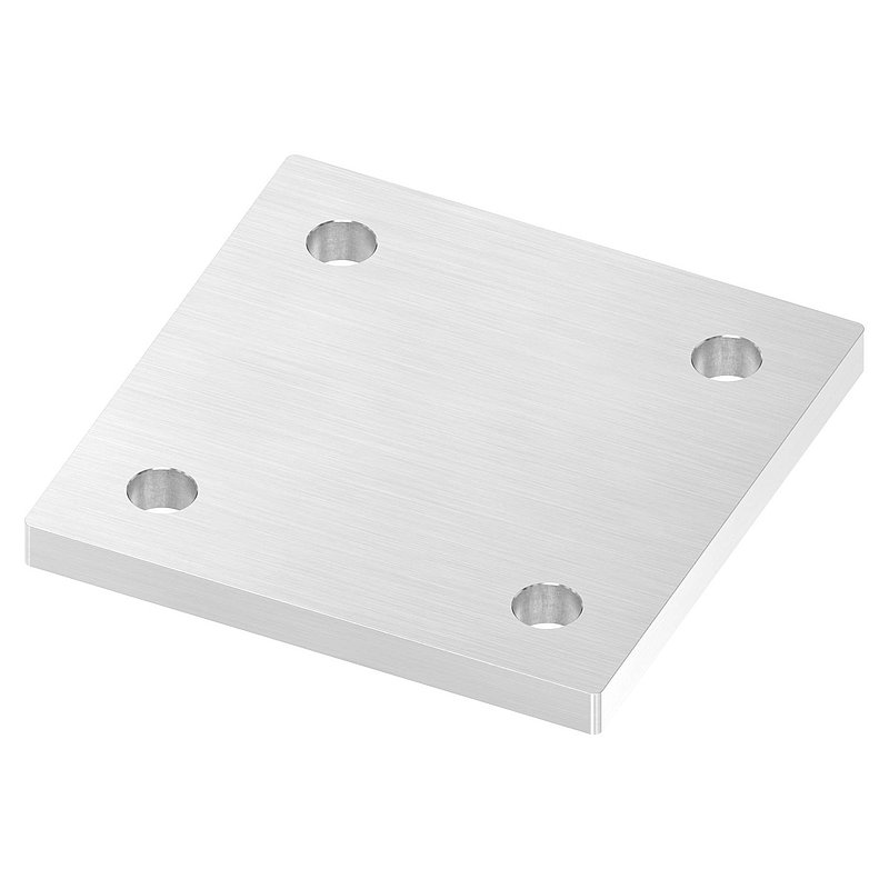 Ankerplatte, 120x120x10mm, mit Längsschliff, V2A