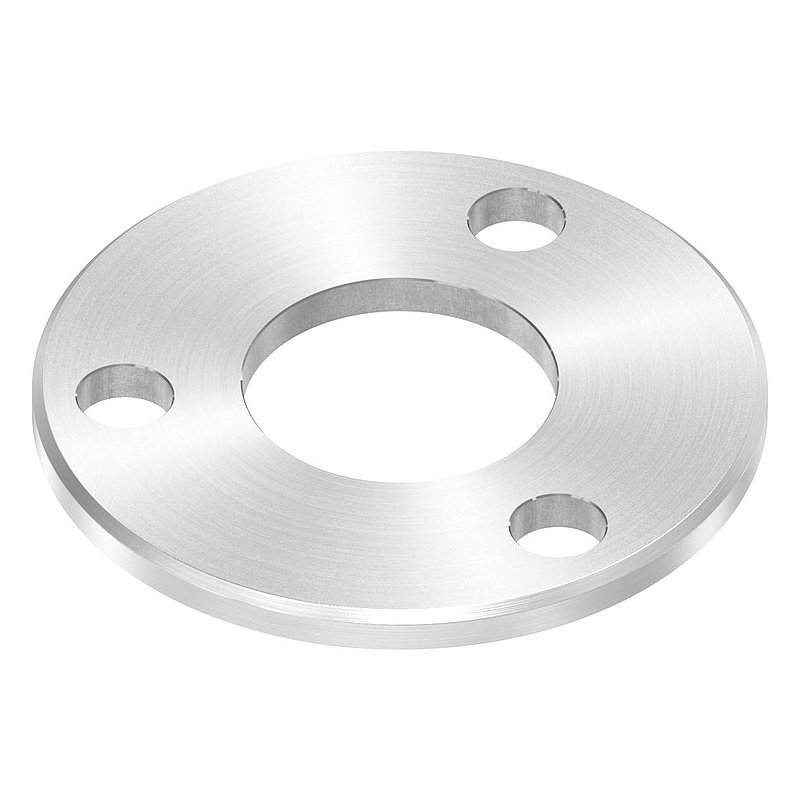 Plaque d'ancrage Ø 100x6mm, avec ponçage circulaire et chanfrein, V2A
