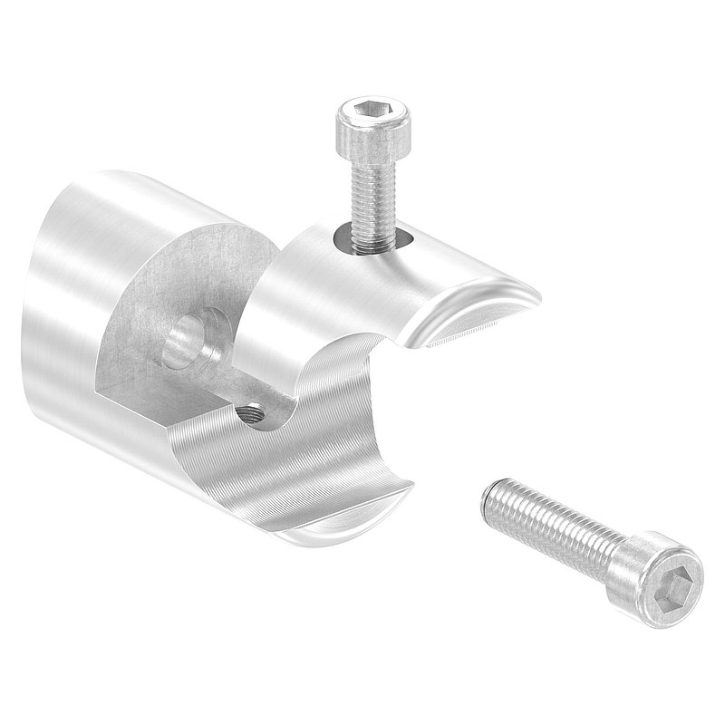Halter für rundes Klemmprofil 21,3mm Anschluss: 42,4mm, V2A