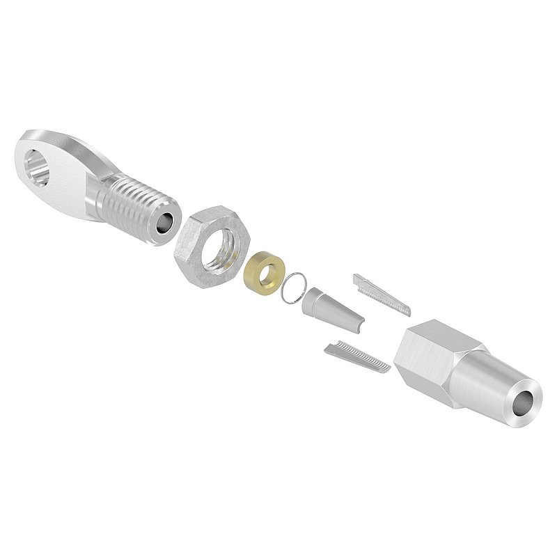 Augenterminal zur Selbstmontage für Seil Ø 3mm, V4A