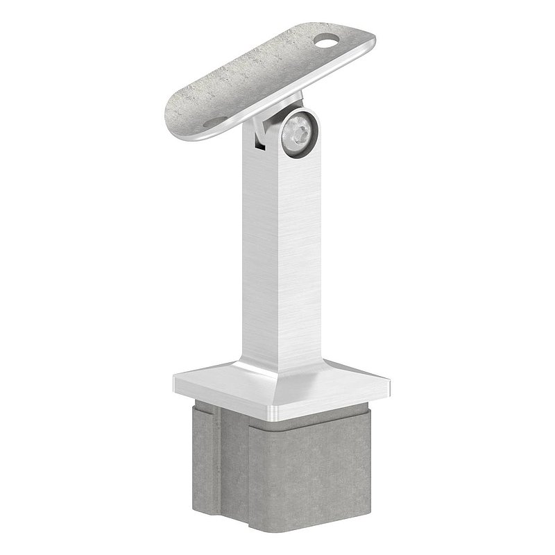 Tube end plug with hinge pin for tube 40x40x3mm, AISI304