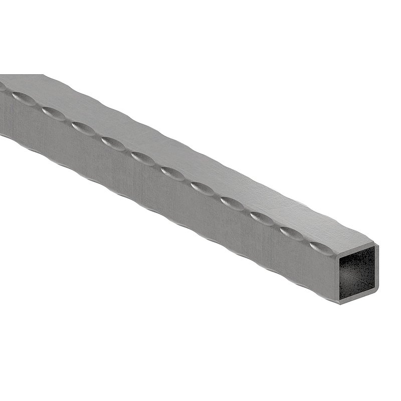 Quadratrohr 25x25x2,5mm, L: 6000mm, gehämmert