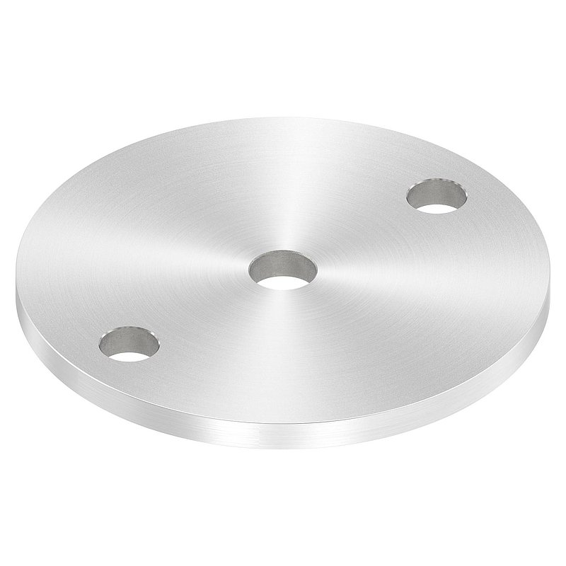 Anchor plate Ø 100x6mm, with round grinding, AISI304