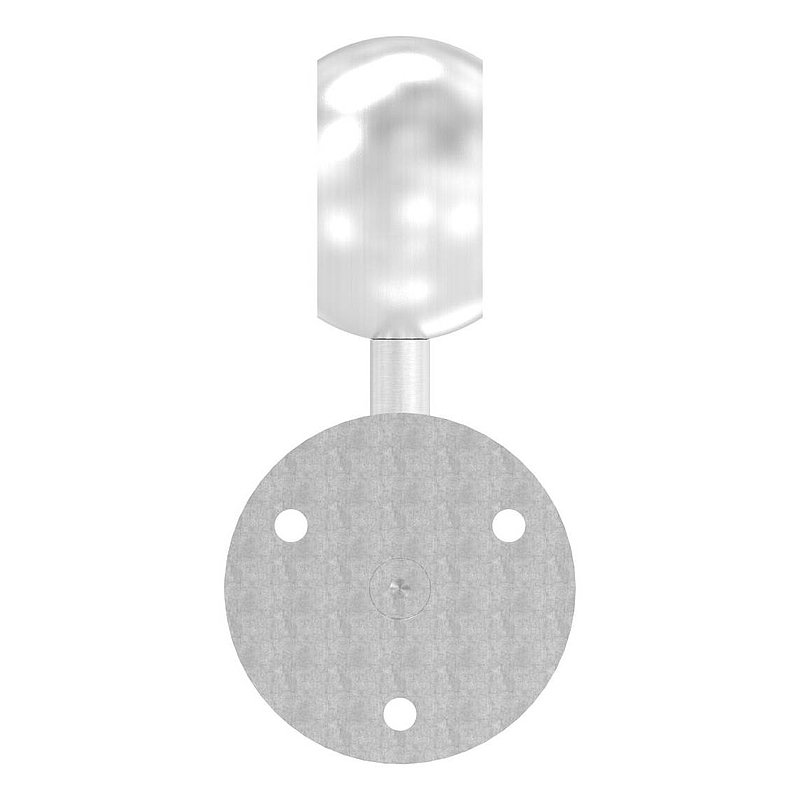 Handrail bracket with ball ring for 48.3 mm tube (round plate and bracket screwed together), AISI304