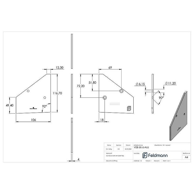 Embout latéral gauche pour eleganza canopy, E4/EV1