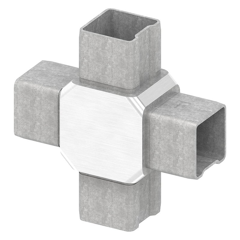Connector for tube 40x40x3.00mm, AISI316