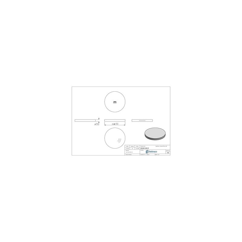 Round plate Ø 40x4mm, with round grinding, AISI304