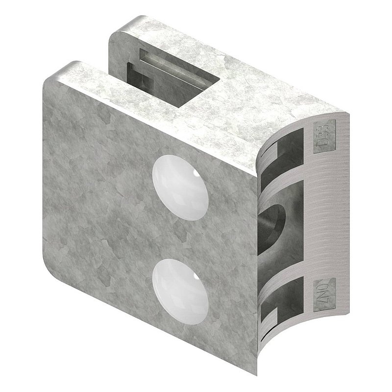 Glass clamp Mod. 31, connection: 33.7mm, raw zinc