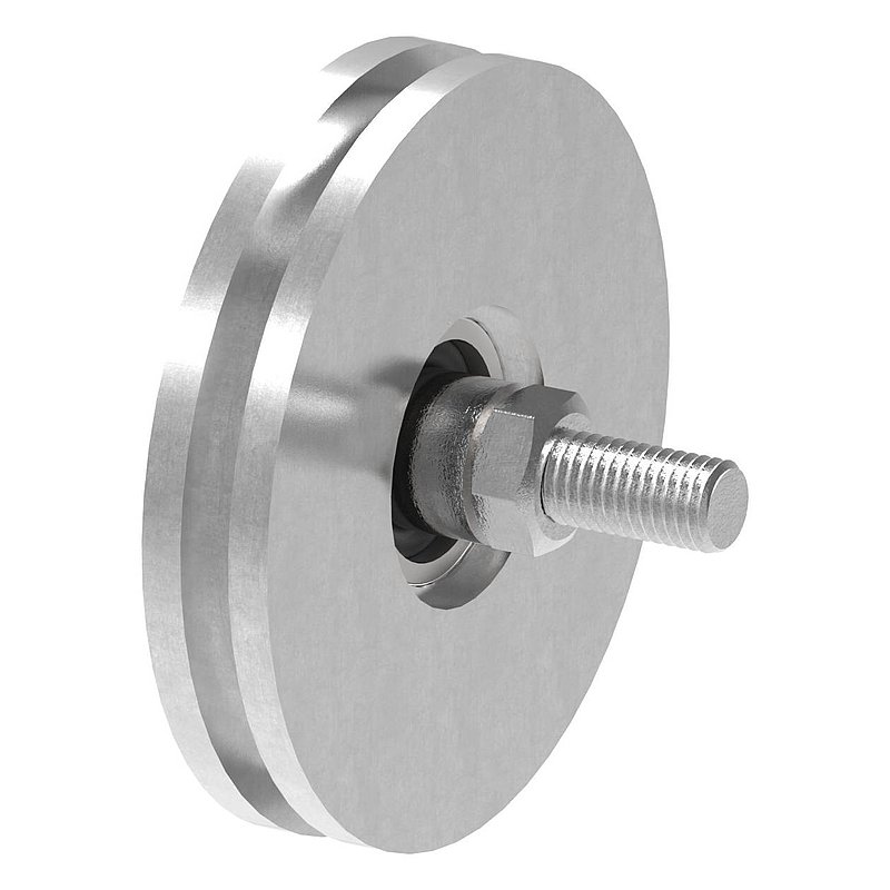 Galet pour porte coulissante avec rainure en U