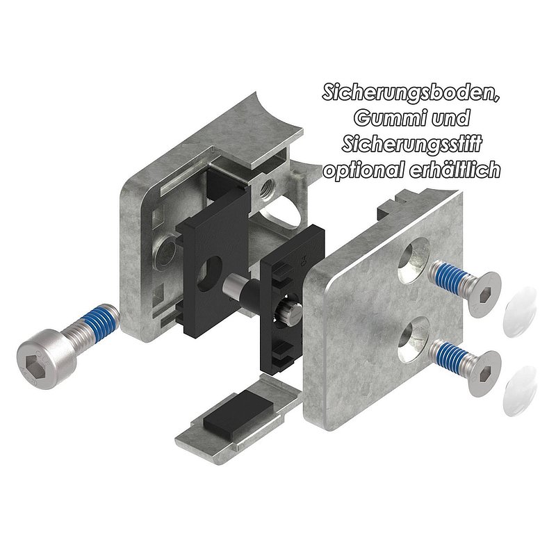 Glass clamp Mod. 31, connection: 33.7mm, raw zinc