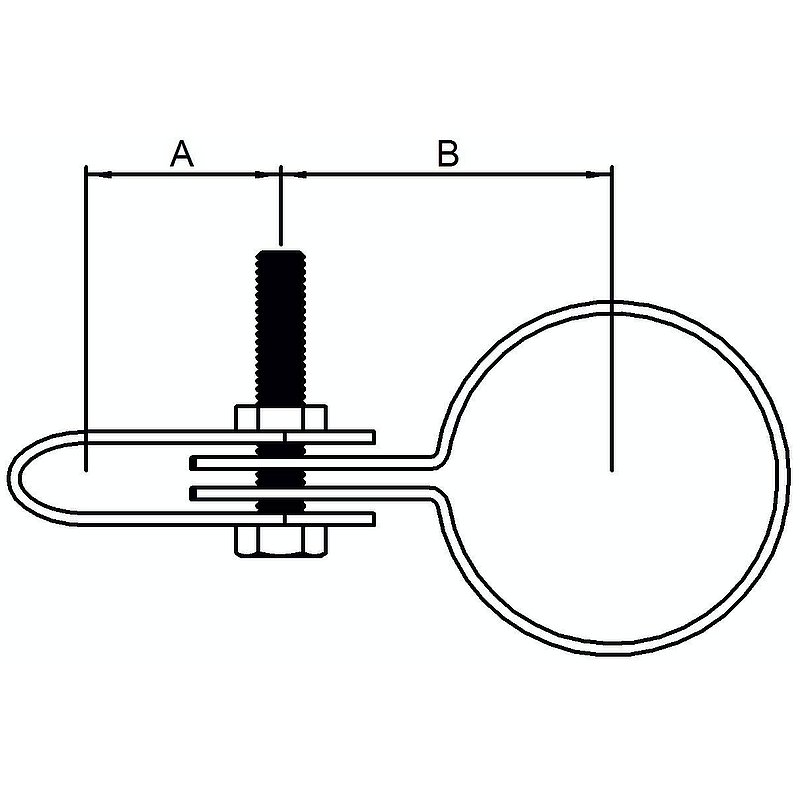 Halter einseitig, für Rohr Ø 33,7mm
