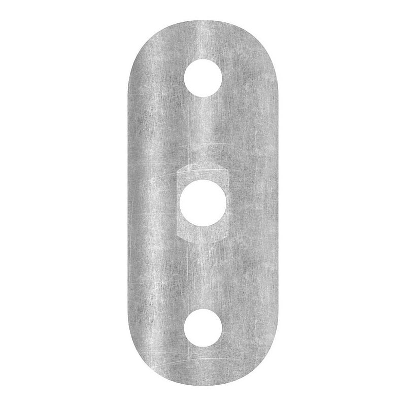 Handrail connection plate S235JR, pipe connection 33.7mm