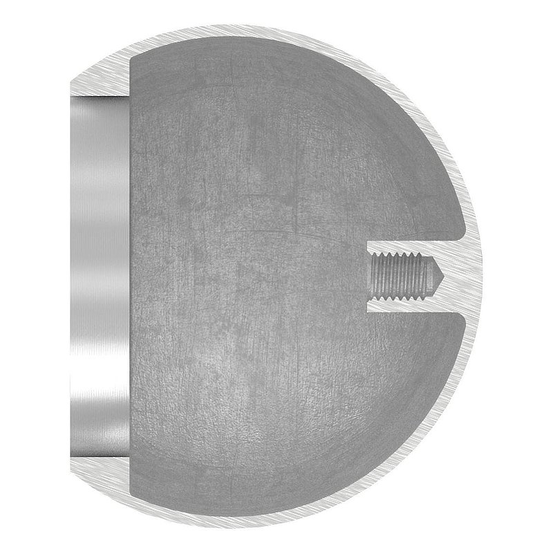 Rohrabschlusskugel hohl für 60,3mm Rohr, mit M8