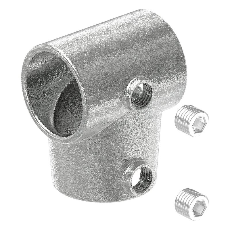 T-Stück kurz, schräg, variabel, für Rohr Ø 48,3mm