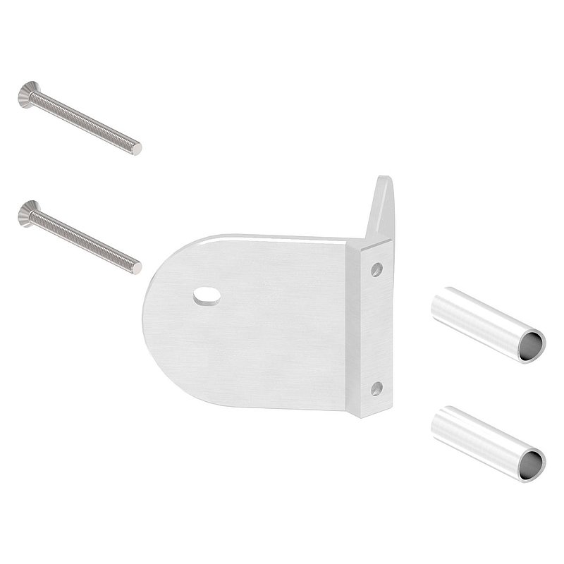 Wall mounting for railing posts 90° outside corner, AISI304