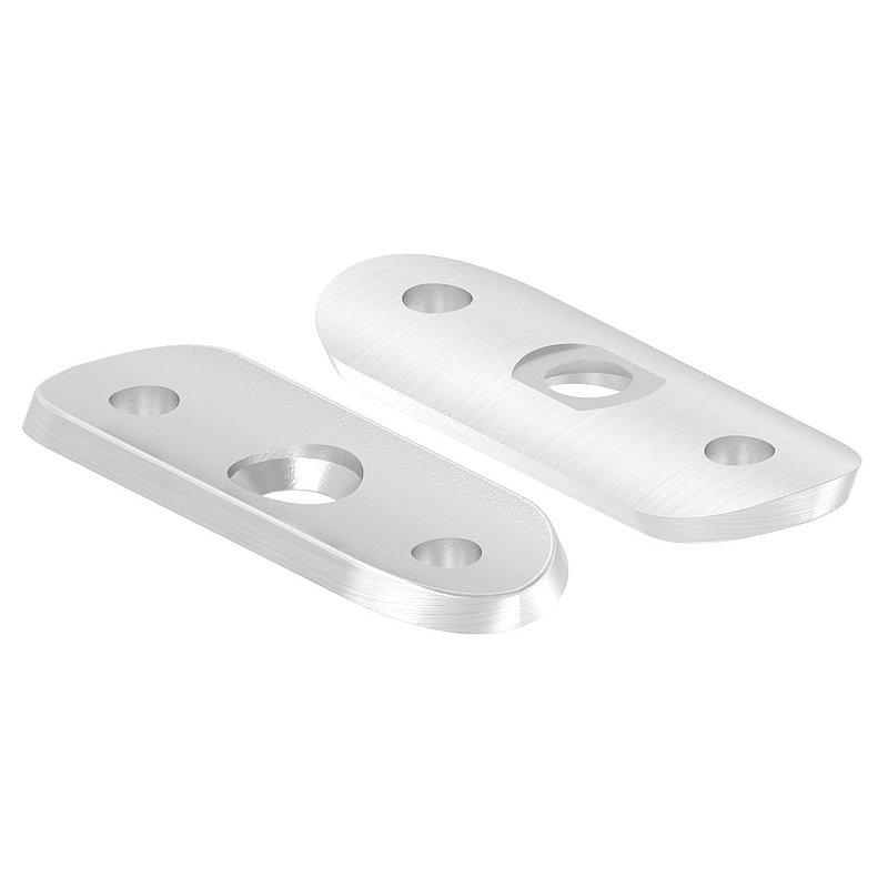Handrail connection plate, 48.3 mm, AISI304