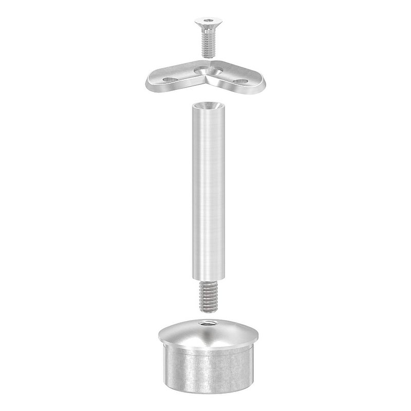 Tube end plug for tube 42.4x2.0mm, handrail connection plate: 42.4mm, AISI304