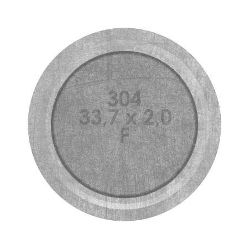 Bouchon pour extrémité de tube avec tige pour tube 33,7x2,0mm, V2A
