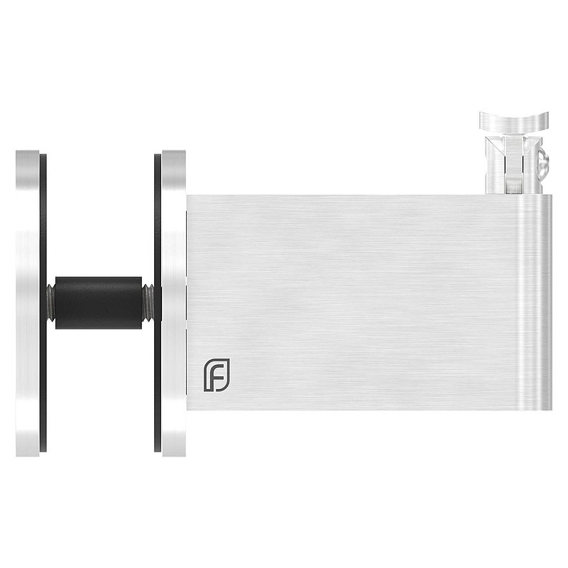 Sensa Design 2, pour tube 42,4mm, pour montage sur verre, avec articulation pour inclinaison, V2A