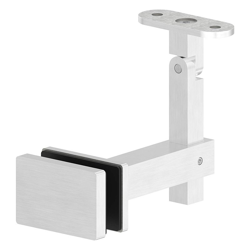 Handlaufhalter eckig mit gerader Handlaufanschlussplatte, V4A