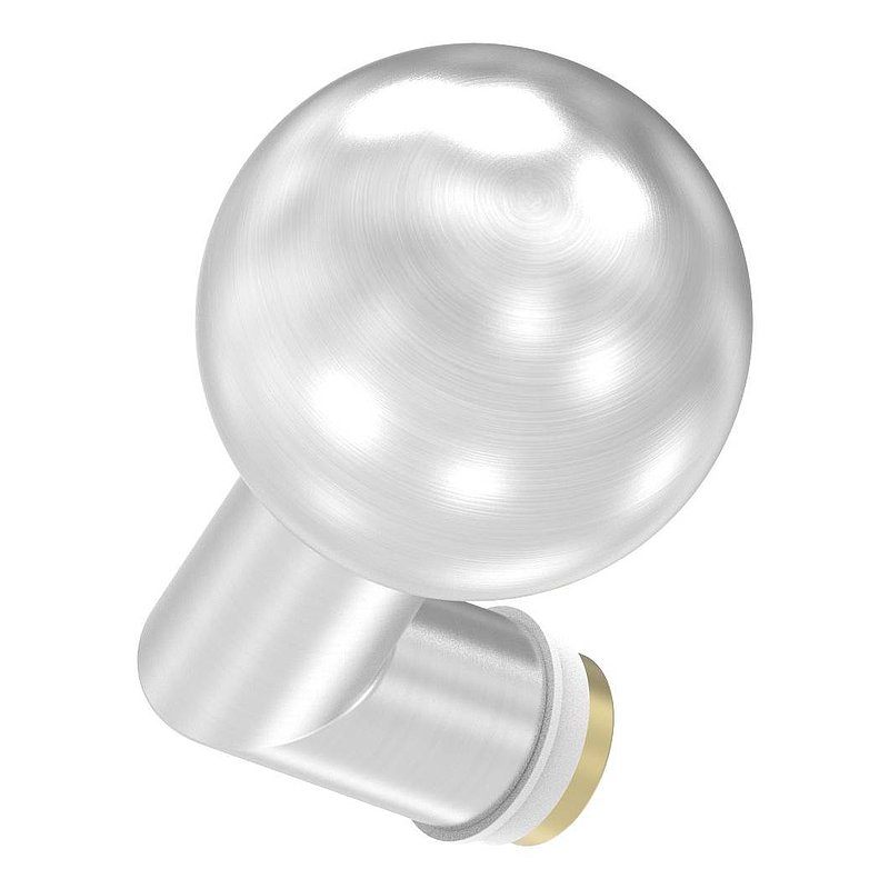 Poignée de porte boule fixe, seule, Ø 50mm, coudé, V2A