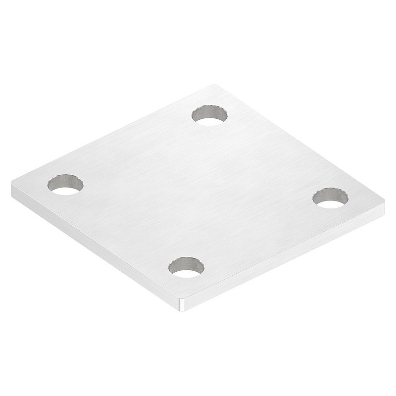 Anchor plate, 100x100x6mm, with longitudinal grinding, AISI304