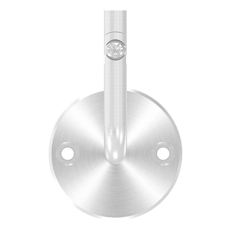 Handrail bracket with joint, top internal thread M6 (round plate and bracket screwed together), AISI