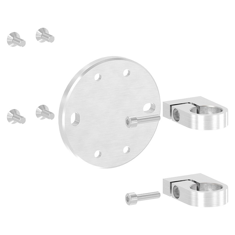 Wandbefestigung für Geländerpfosten 33,7mm, V2A