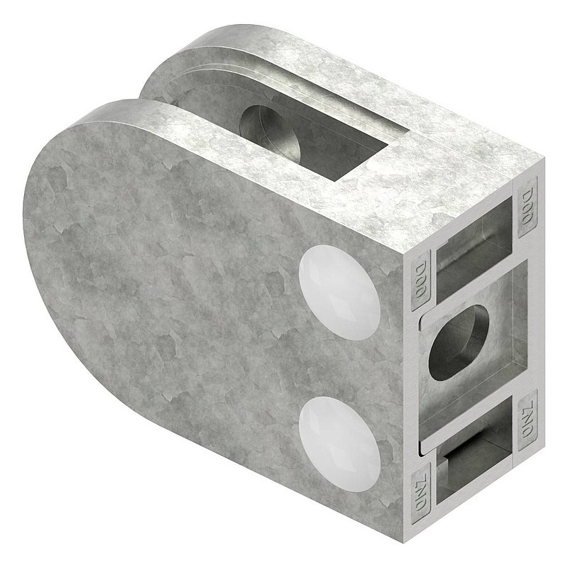 Pince à verre modèle 12, jonction: droite, zinc brut