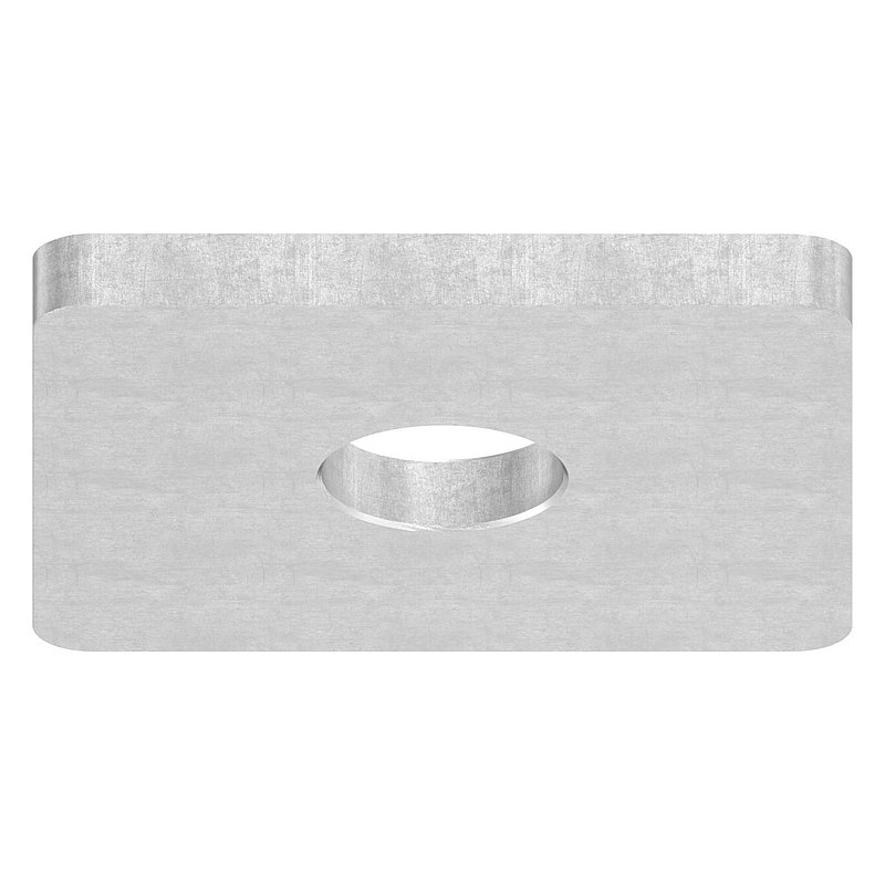 Flat cap for QR 40x40mm with 12.1mm hole, raw steel