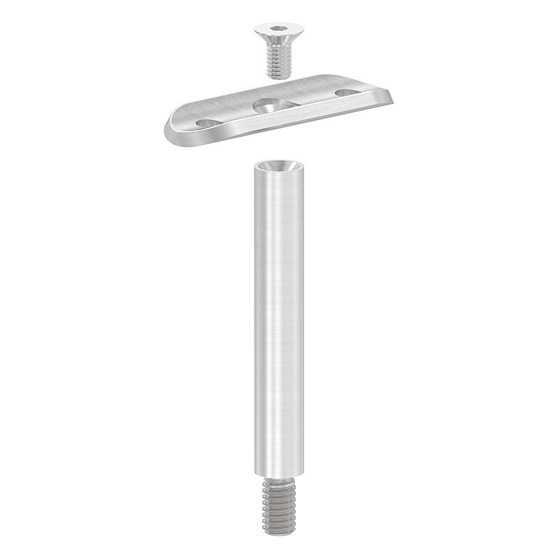 Stift Ø 12mm mit Handlaufanschlussplatte 33,7mm, V2A