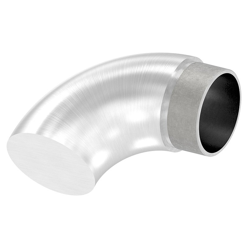 Endbogen 90° flach, für Rohr 48,3x2,0mm, V2A
