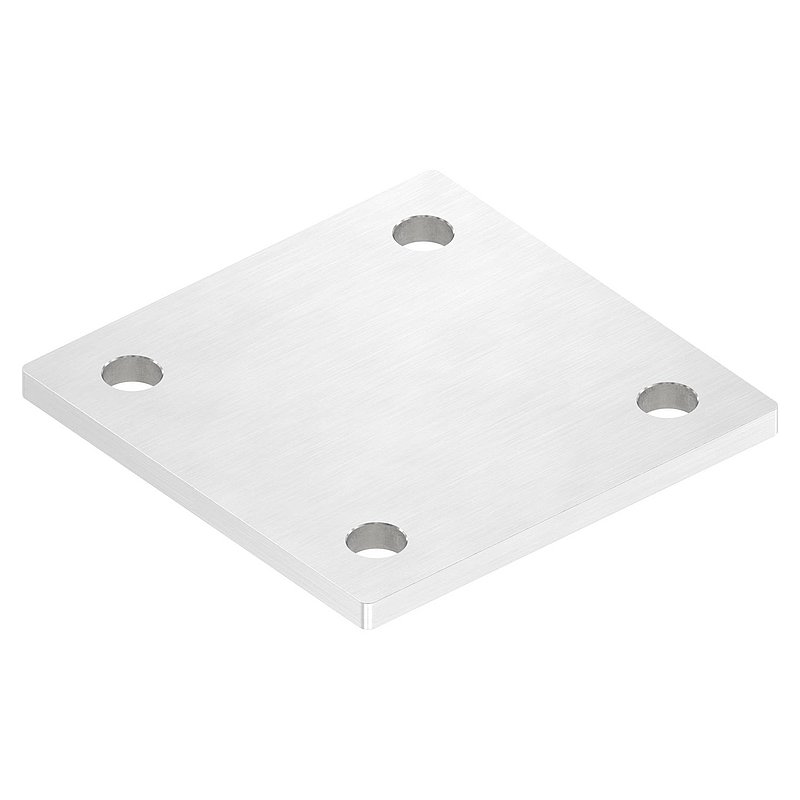 Anchor plate, 100x100x6mm, with longitudinal grinding, AISI304