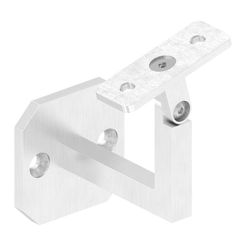 Handlaufhalter eckig mit gerader Handlaufanschlussplatte (Ronde und Bügel verschweißt), V2A