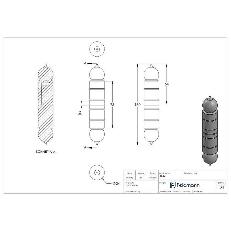 Torband glatt 24mm Dorn 13mm