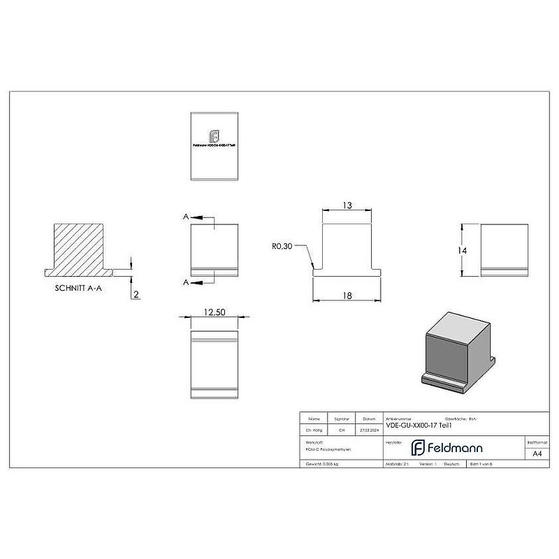 Mounting-set for glass 17,52mm eleganza canopy, L:2m
