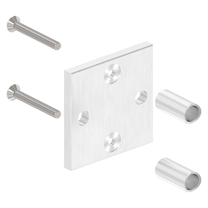 Wandbefestigung für Geländerpfosten 42,4mm, V2A