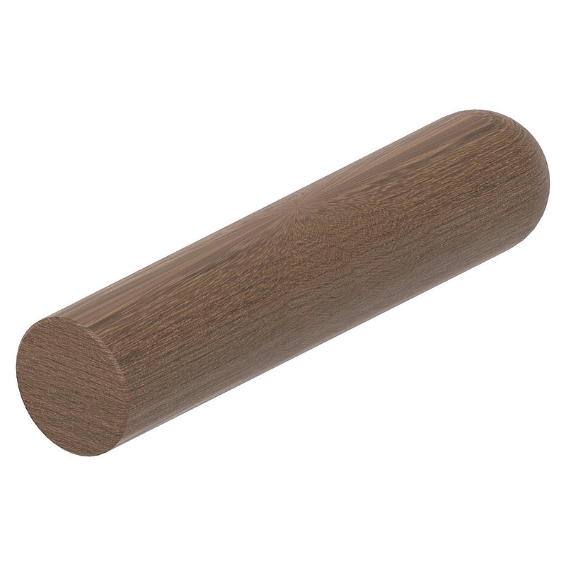 Holzhandlauf Nussbaum Ø 42mm, Länge 200mm, lackiert