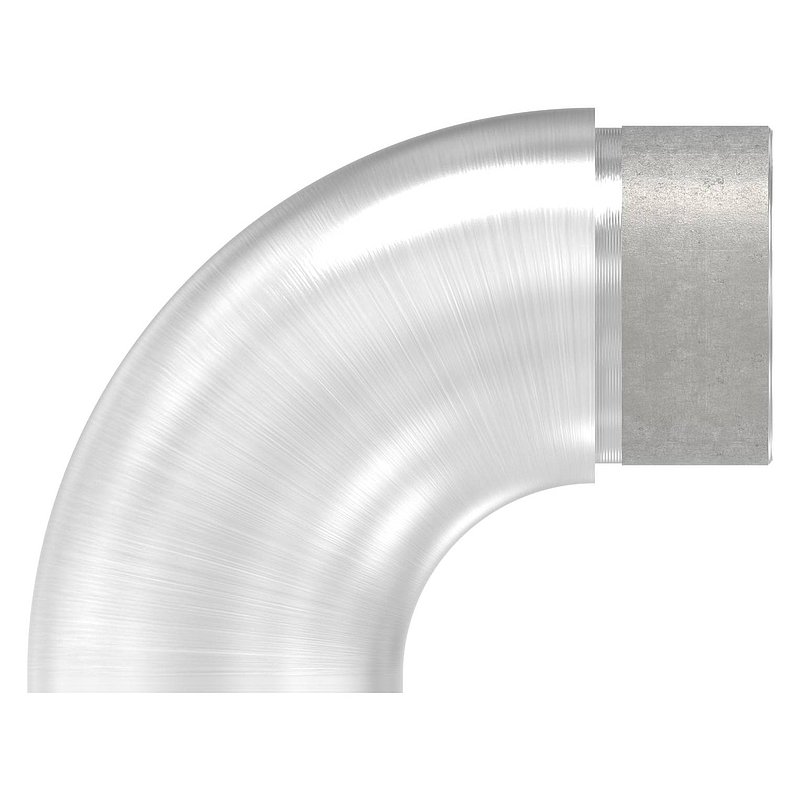 Endbogen 90° flach, für Rohr 42,4x2,0mm, V4A
