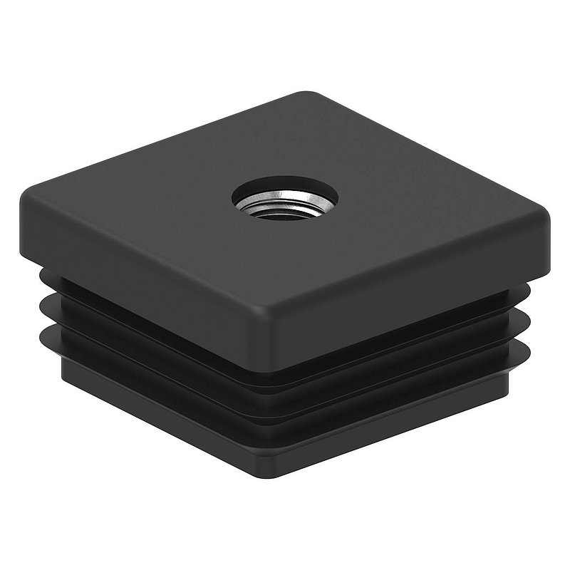 Kunststoffkappe für Quadratrohr 40x40mm mit M10