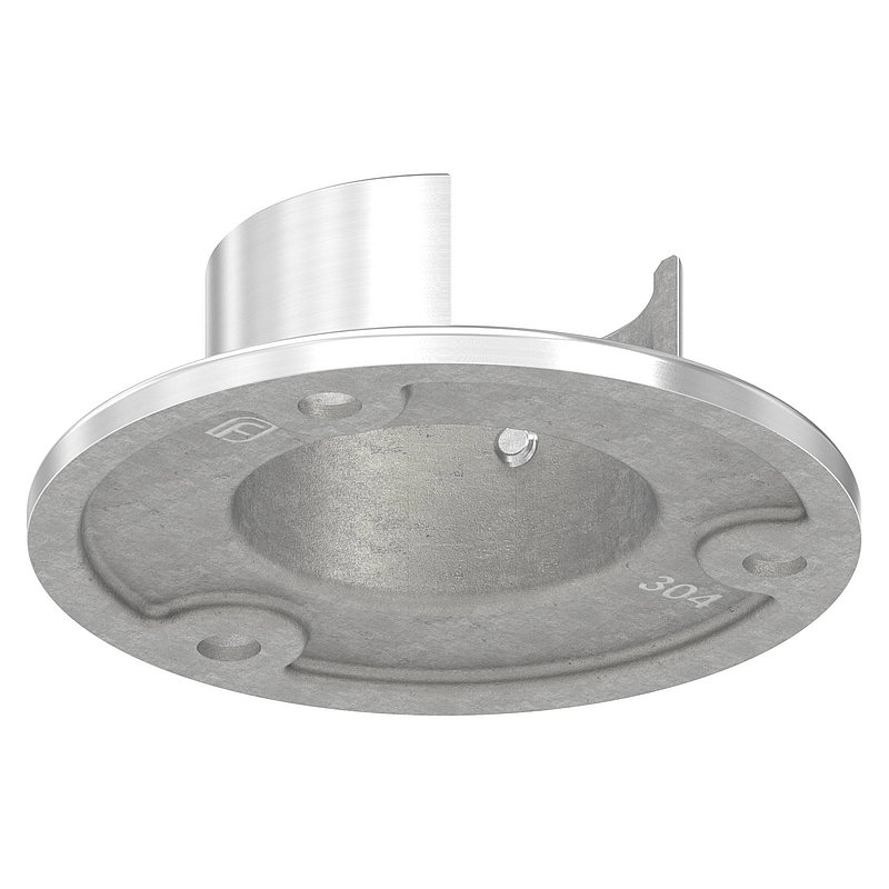 Embase murale pour tube à fond de gorge Ø 42,4mm, V2A