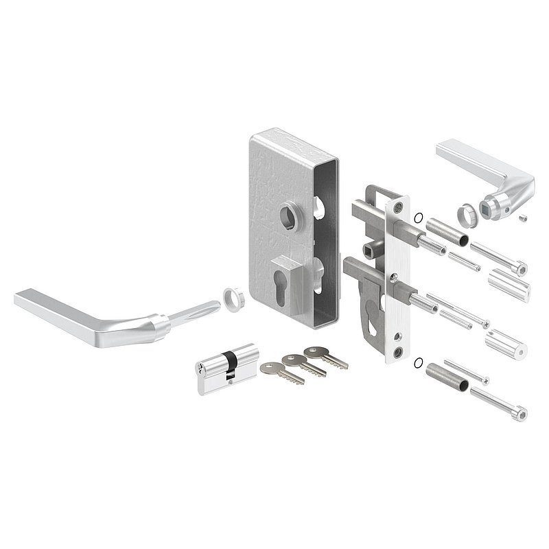 grille gate lock GTS 2 for tube thickness 60-80mm, blank housing