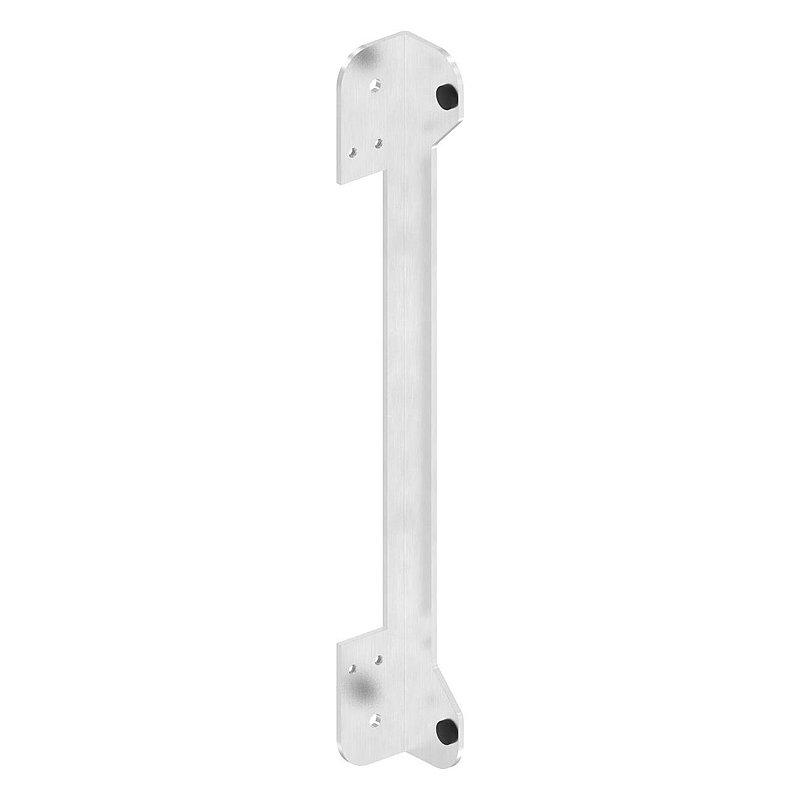 Stop plate with rubber buffer made of stainless steel, 37.5x37.5x328mm, AISI304