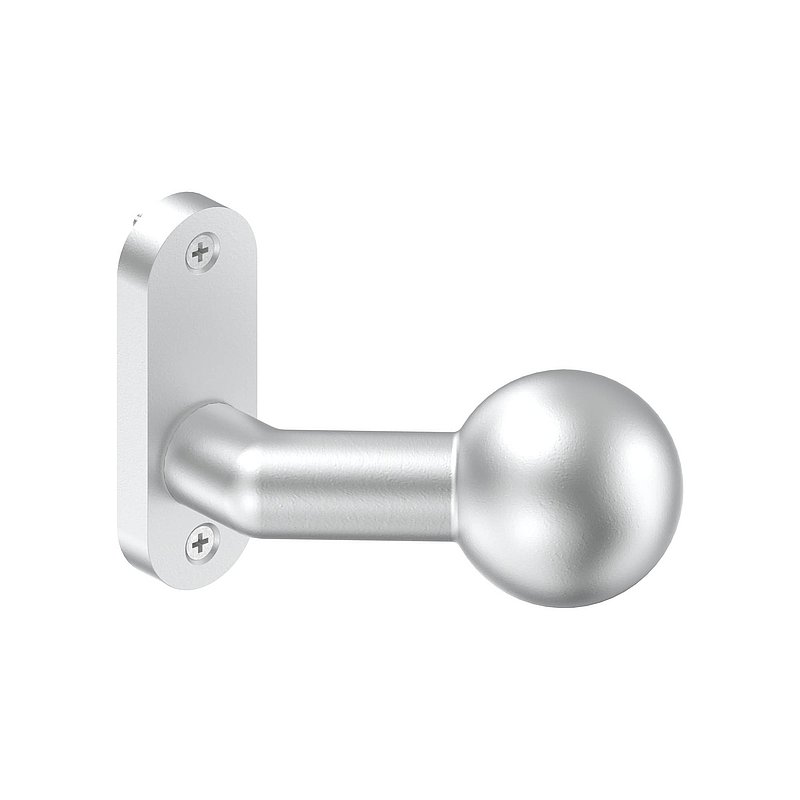 Poignée de porte boule fixe coudée